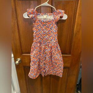 Crewcuts Floral Orange and Blue Kids Dress
